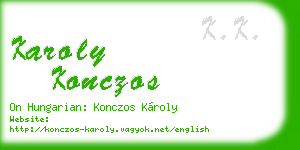 karoly konczos business card